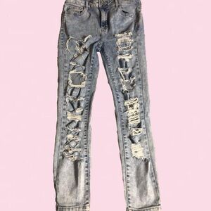 Women's Acid Wash Ripped Jeans Size 7